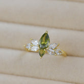 Vintage Marquise Green Stone Cocktail Ring